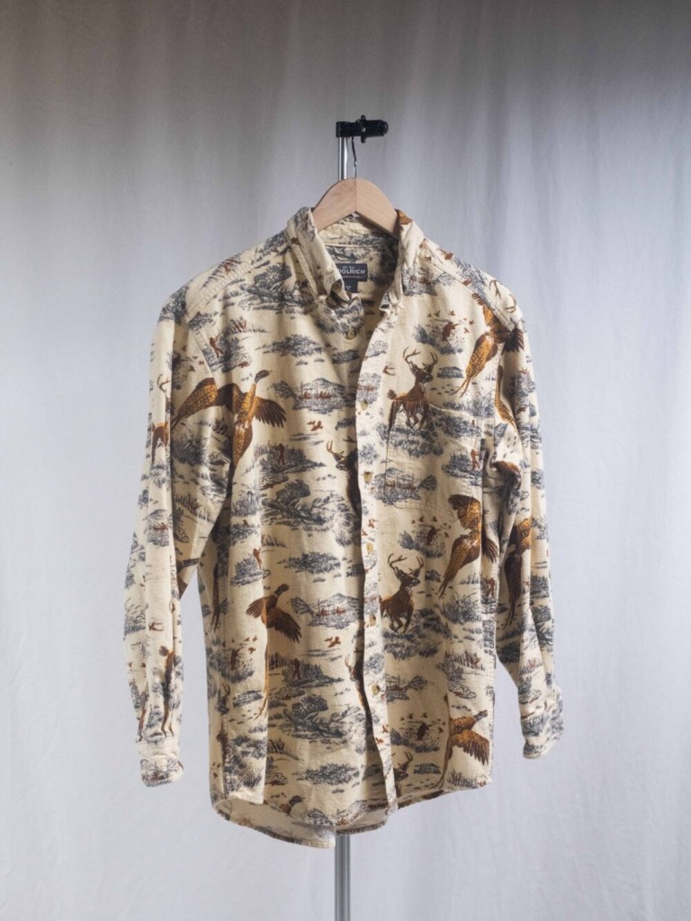 Woolrich Shirt Long Sleeve Flannel Hunting Wildlife Button Up Top